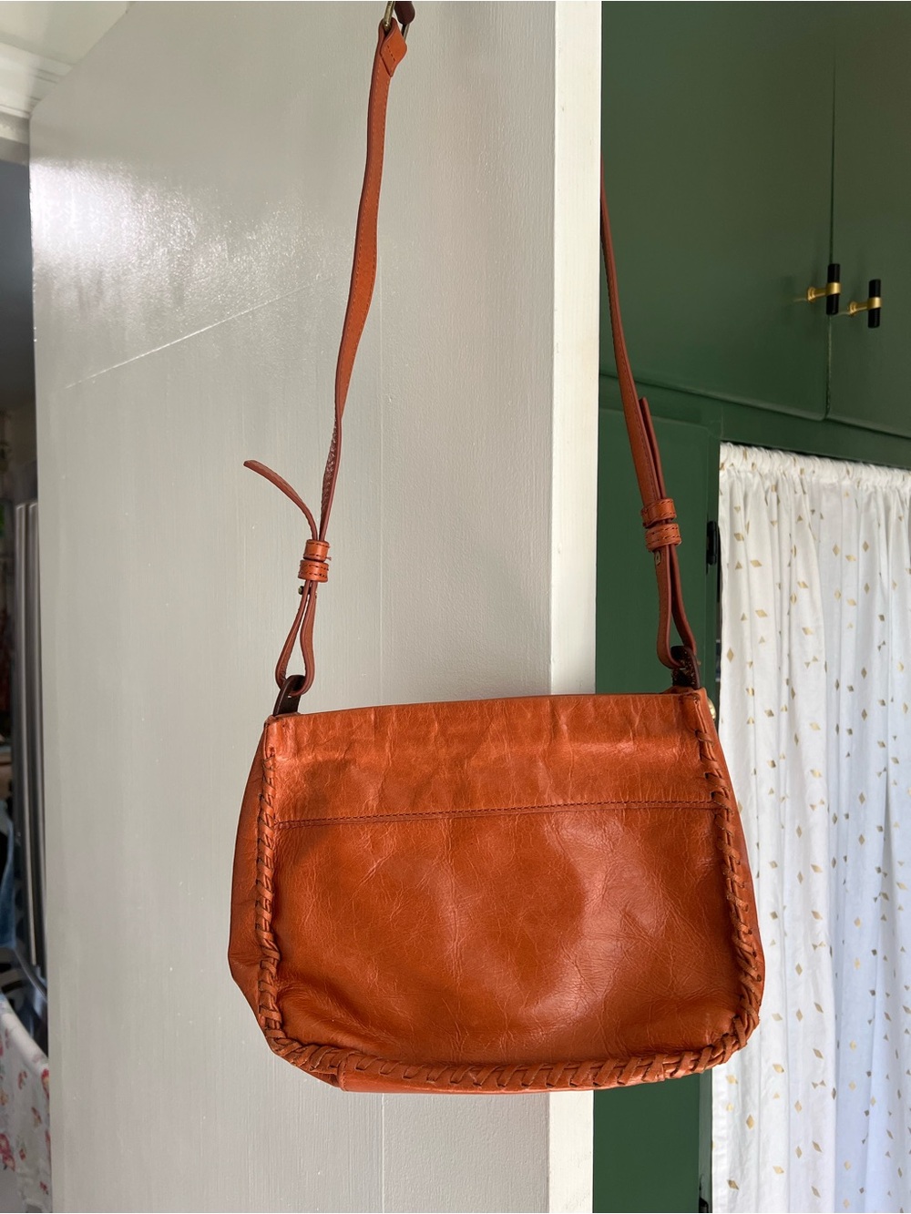 HOBO Leather Crossbody Bag in Burnt Orange